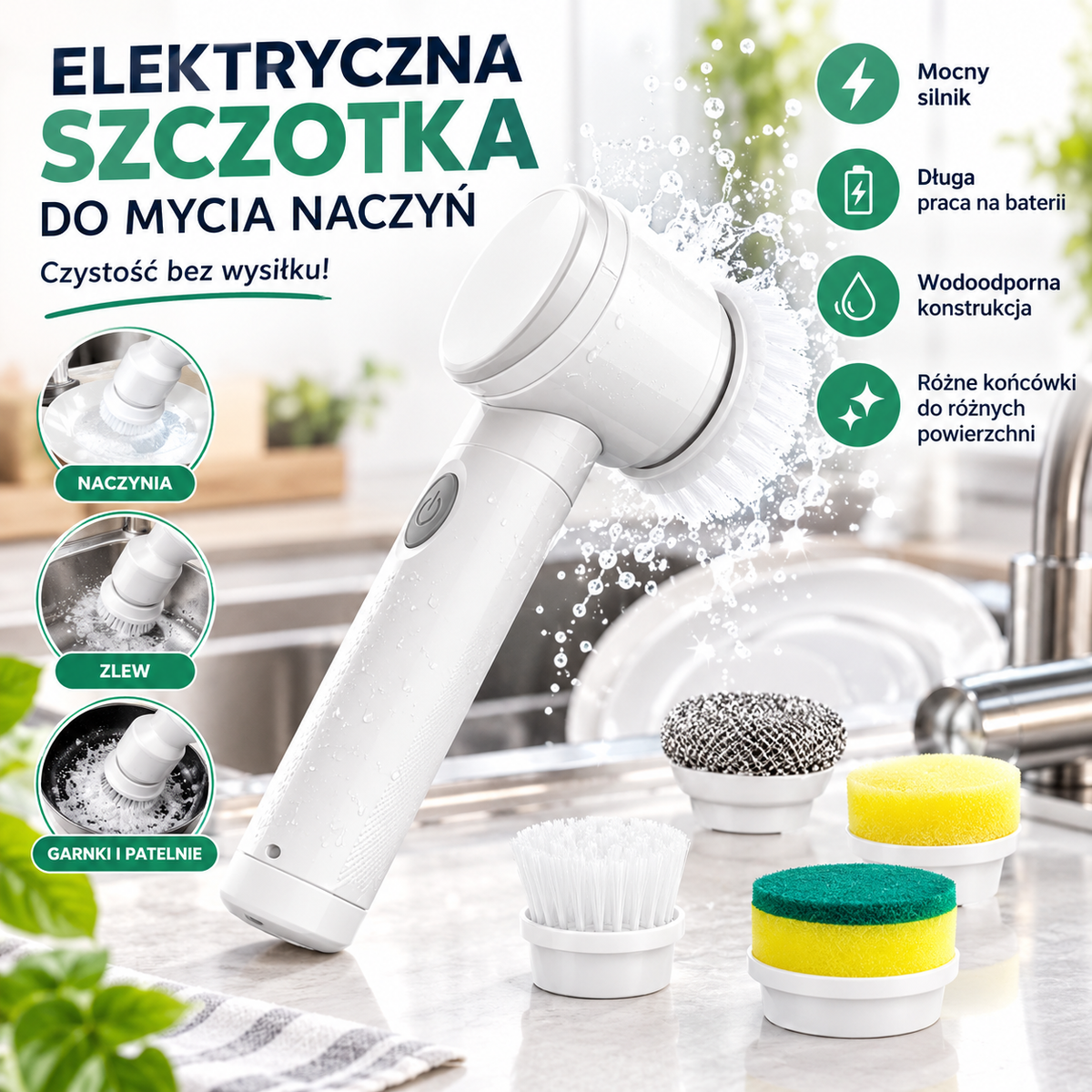 Elektryczna Szczotka do Mycia Naczyń